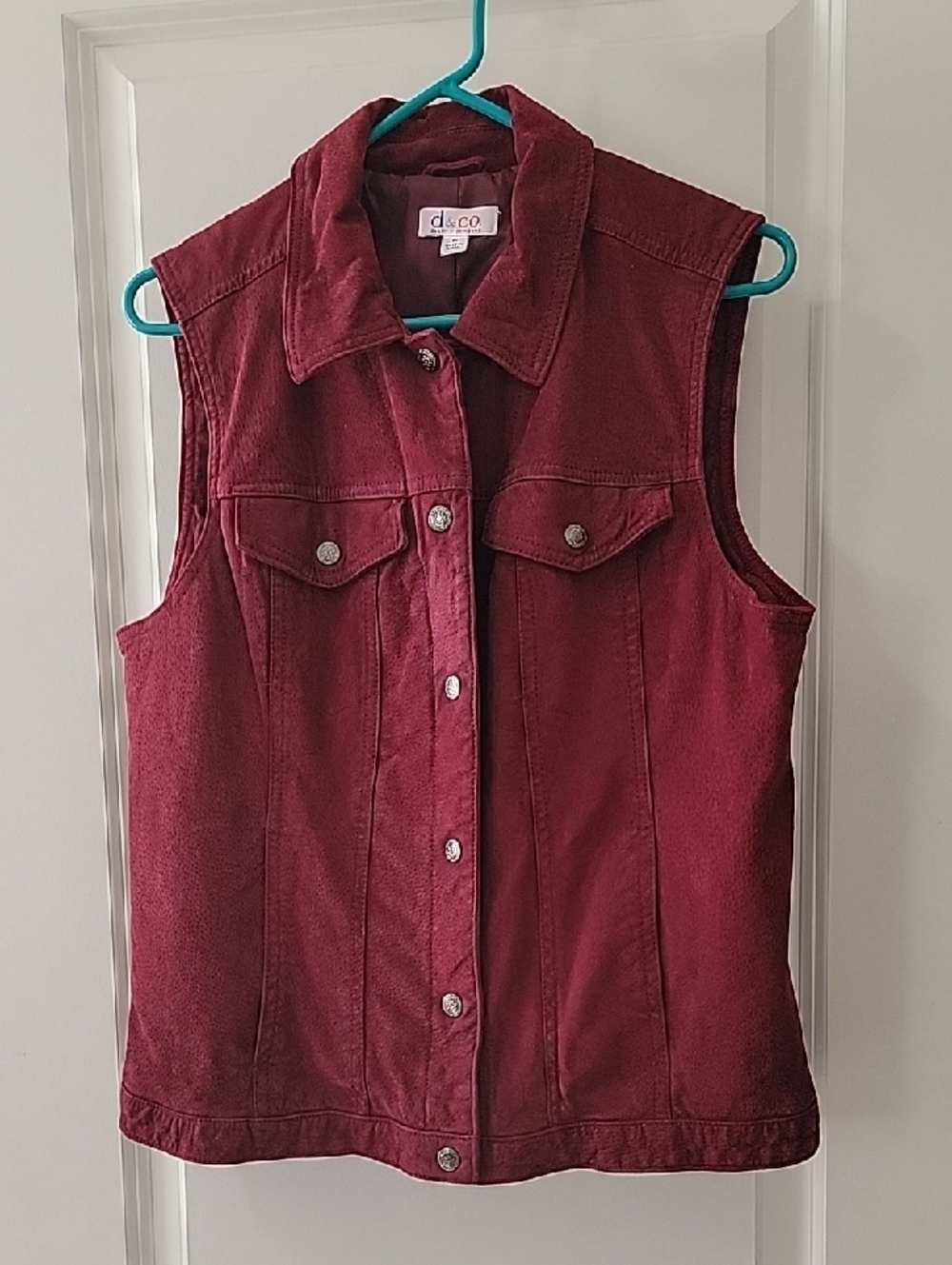 Denim&Co Burgundy Suede Vest
